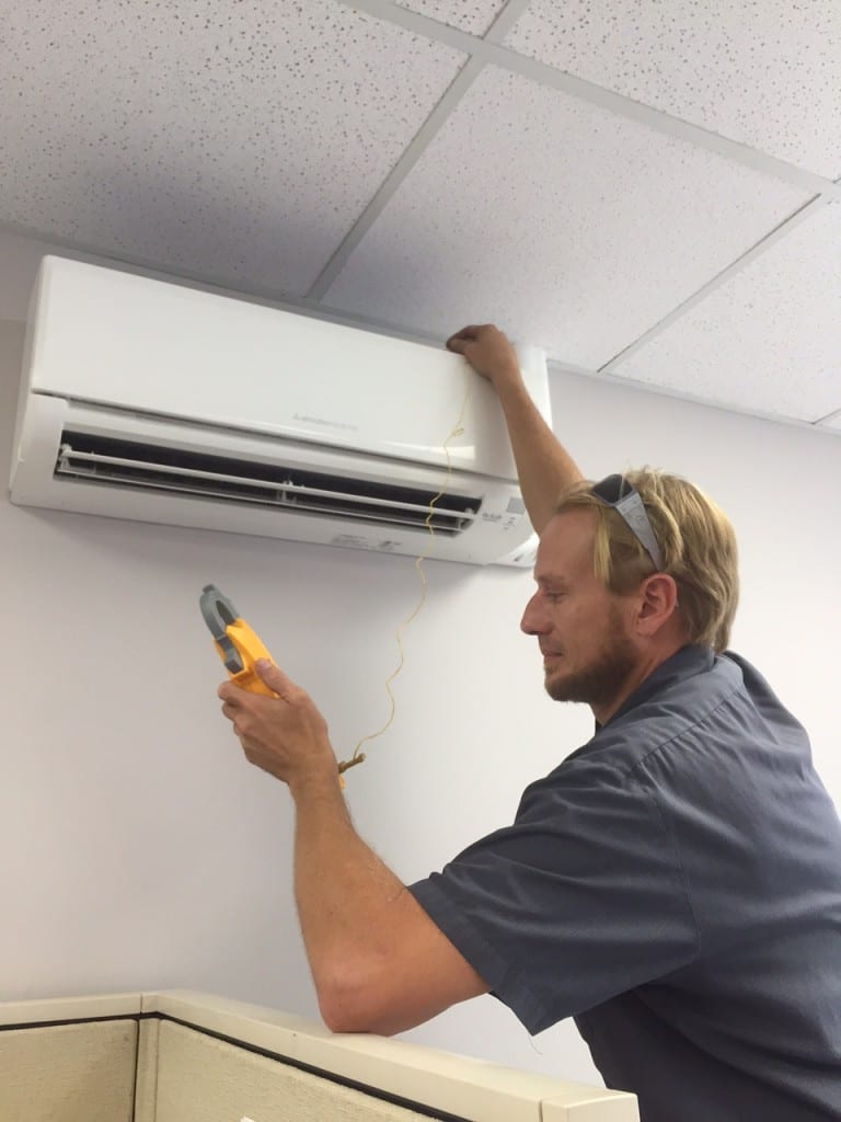 Ductless heating air air system office