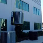 New Trane unit on it's way to the rooftop