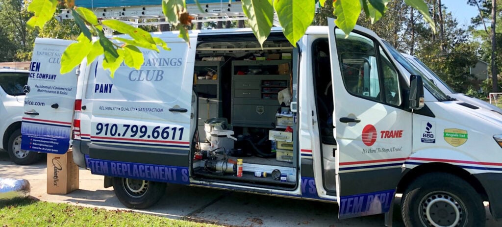 O&#039;Brien Service Company vehicle being prepared for a local community event.