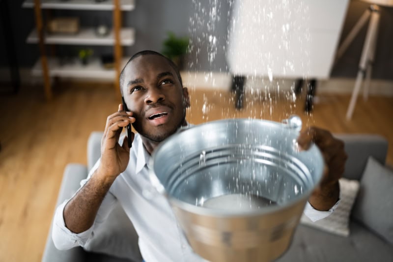 Emergency Emergency Plumber Call. Water Leak From Ceiling.
