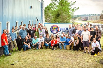 Entire O'Brien Service Company team outside office in Wilmington, NC.