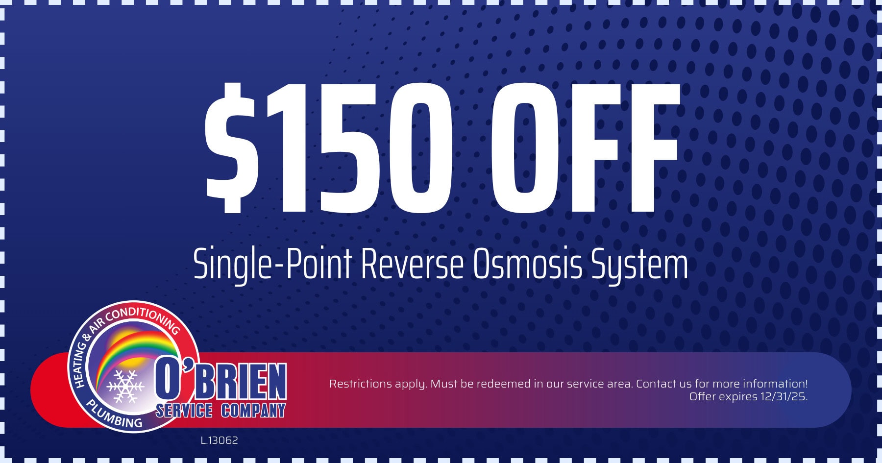 0 off single-point reverse osmosis systems.
