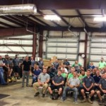 A great group shot from our company meeting in our warehouse. O'Brien Service Company- Heating and Air Company Wilmington NC